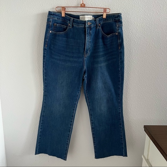 Soft Surroundings Denim Fray Cut Hem Jeans 16 Petite - Picture 1 of 9